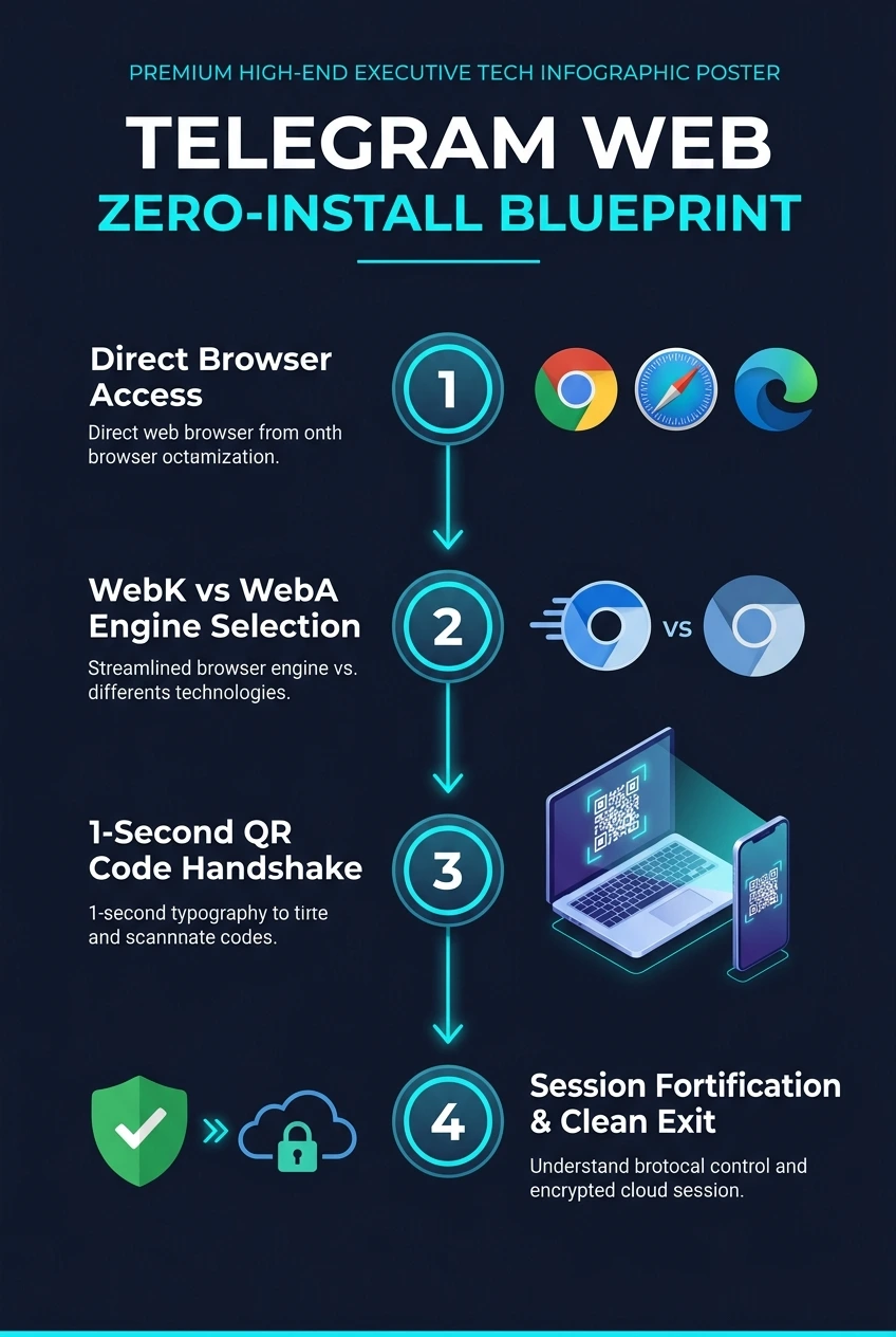 Telegram Web Zero-Install Infographic Flowchart