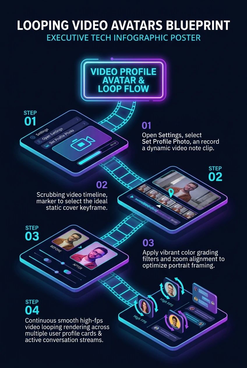 Infographic summarising Telegram animated looping profile pictures
