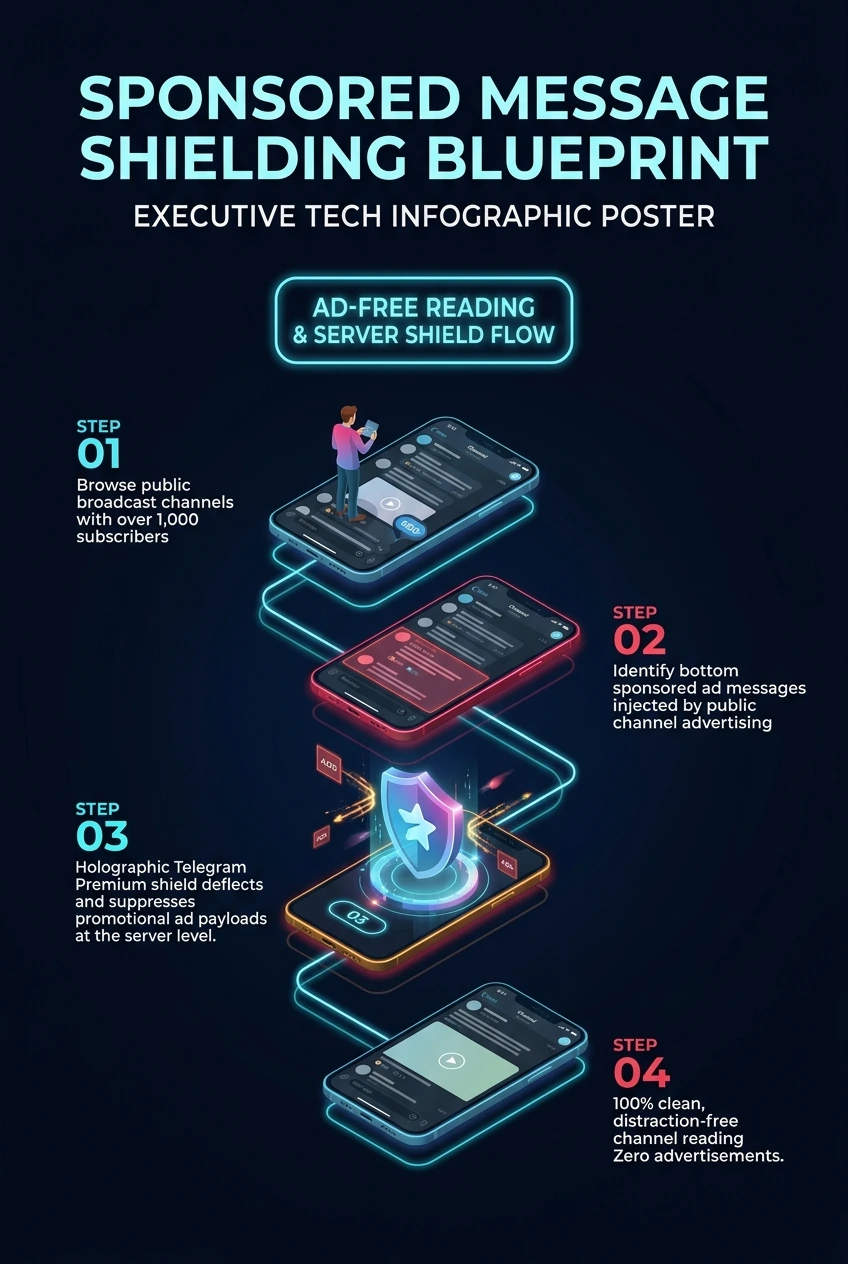 Infographic summarising Telegram sponsored messages and Premium ad removal