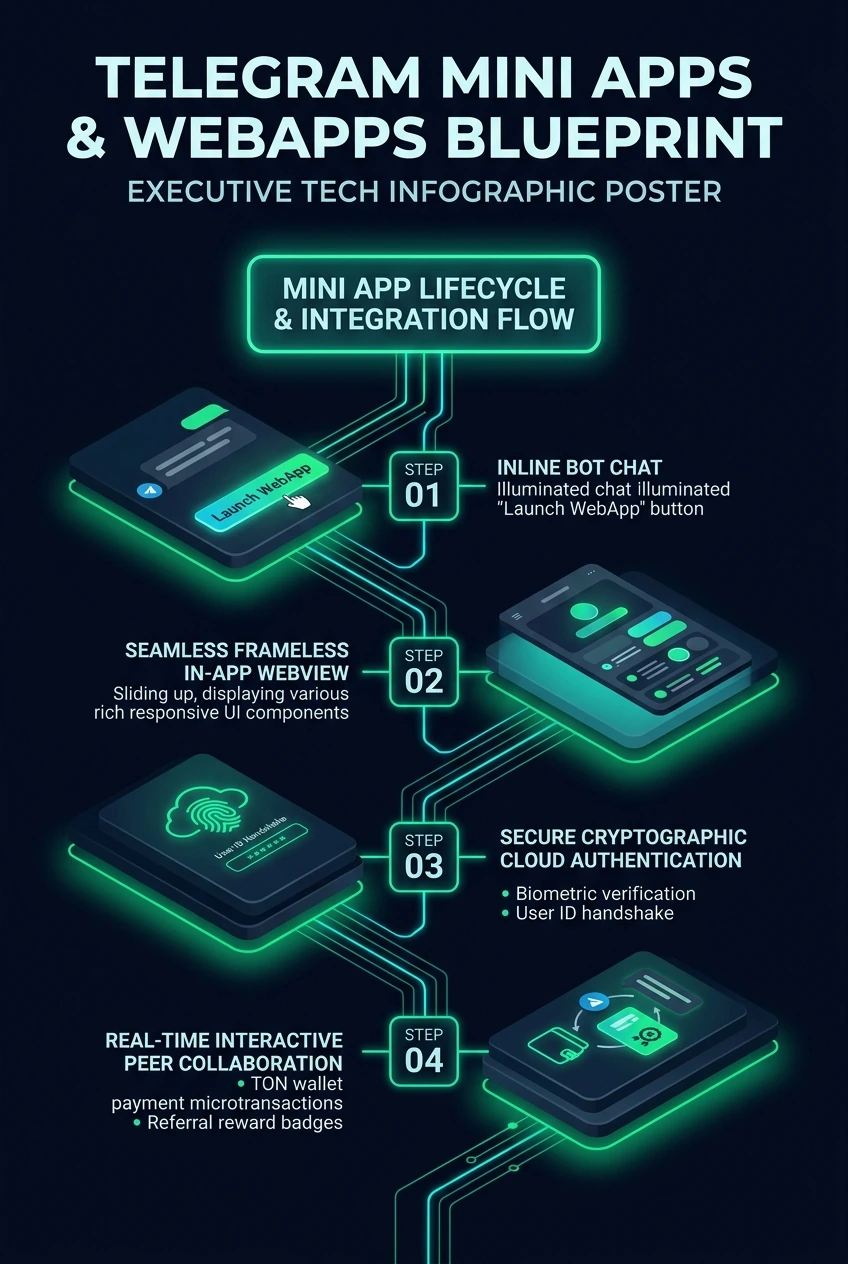 Infographic summarising the ways Telegram mini apps are launched