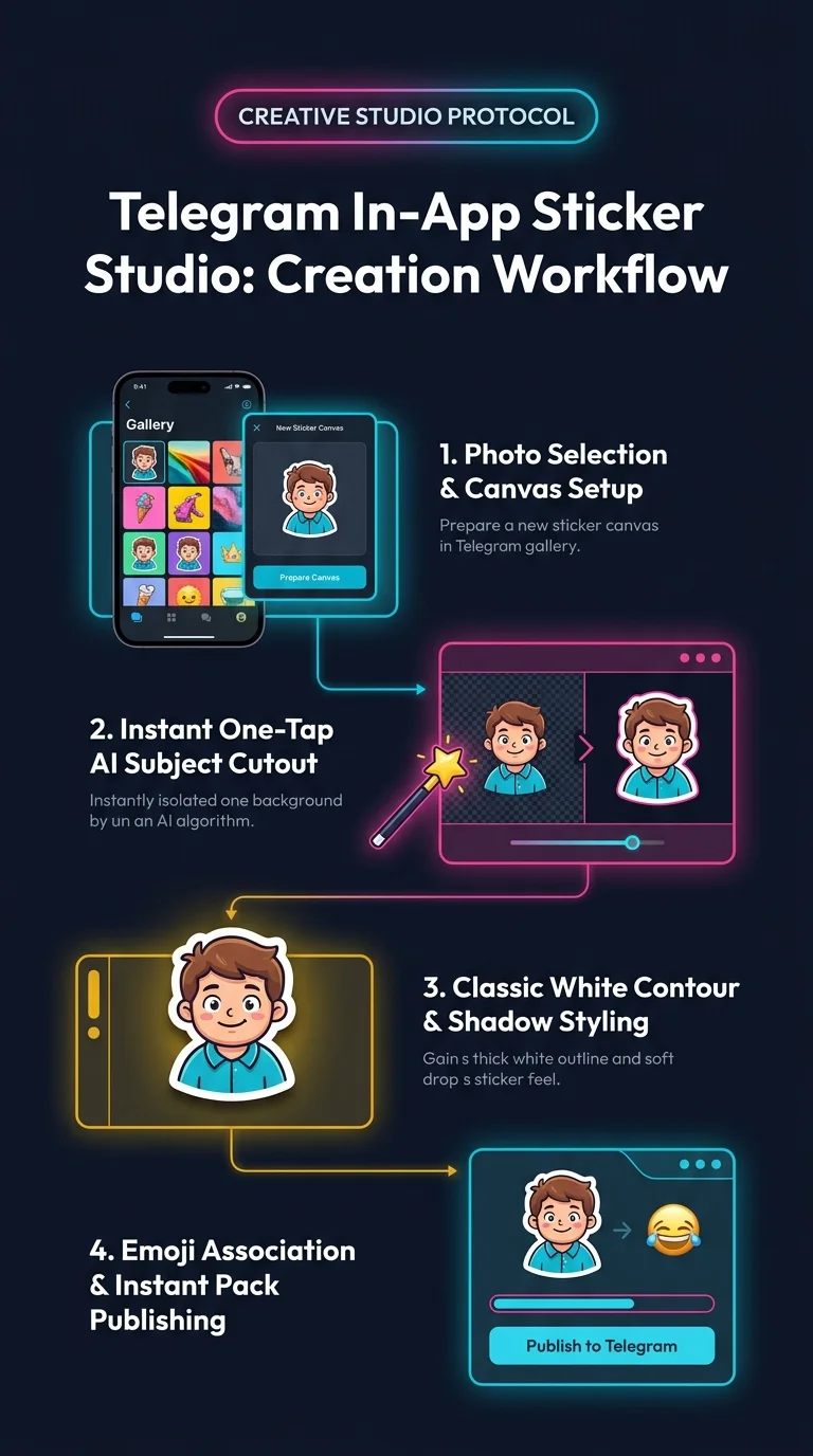 Infographic summarising the Telegram in-app sticker editor