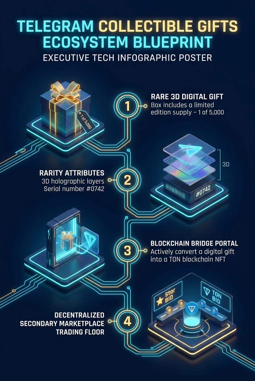 Infographic summarising Telegram collectible gift upgrades