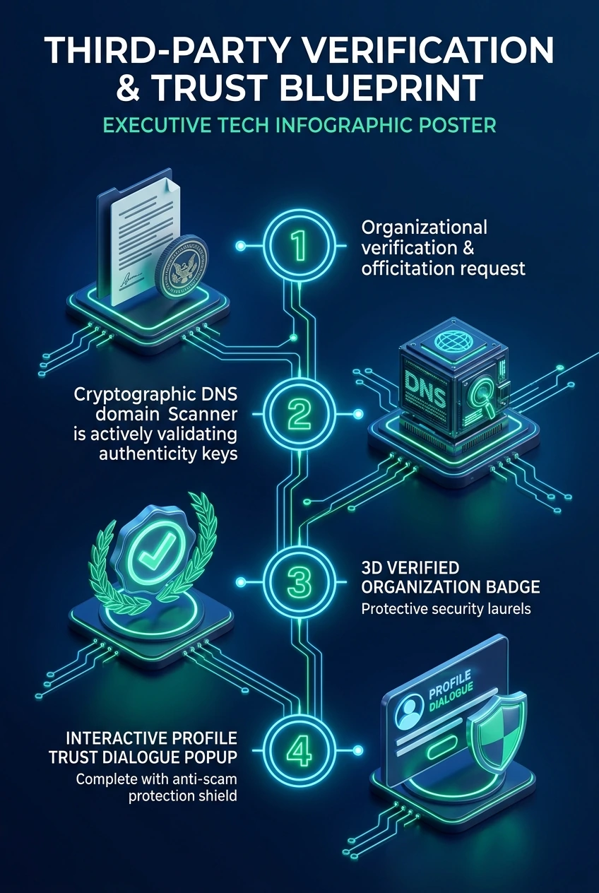 Infographic summarising third-party verification badges in Telegram