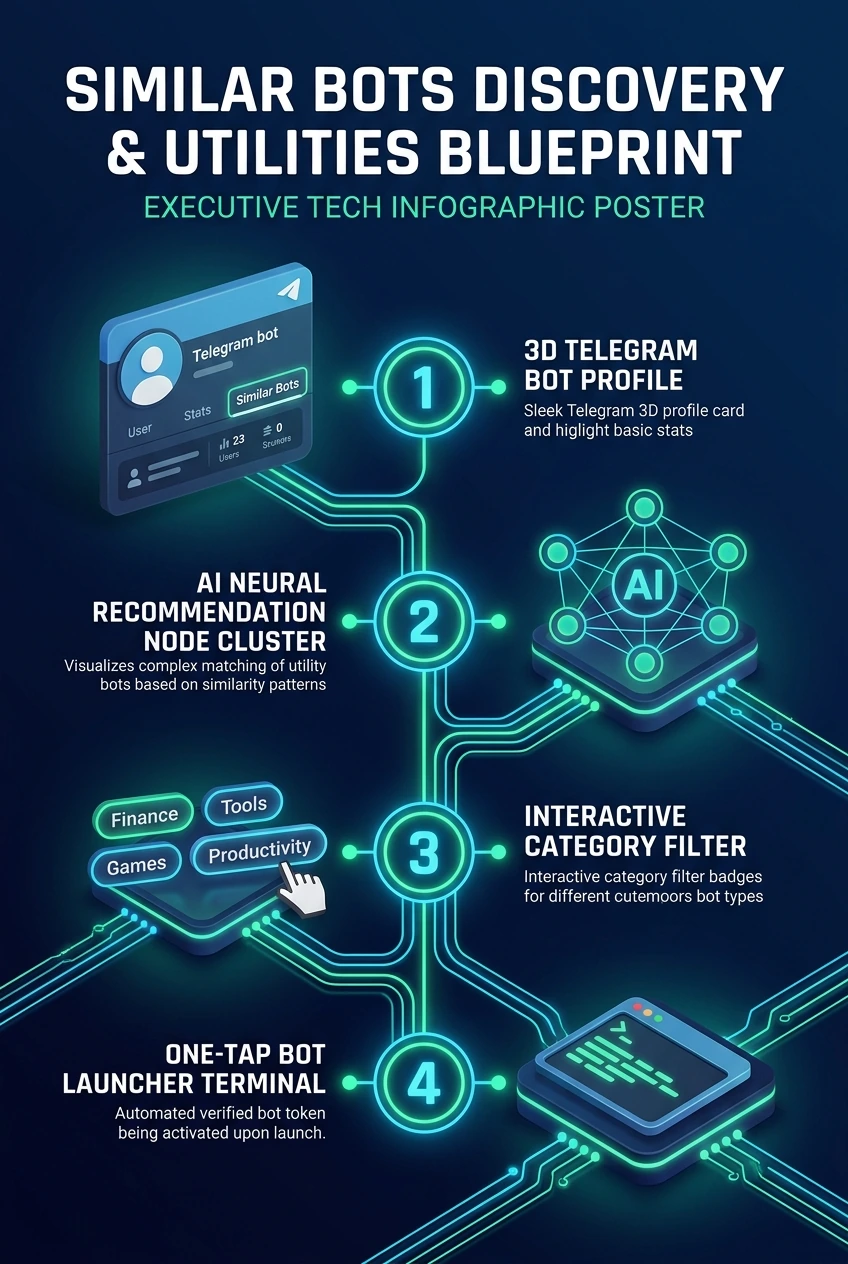 Infographic summarising similar bot recommendations in Telegram