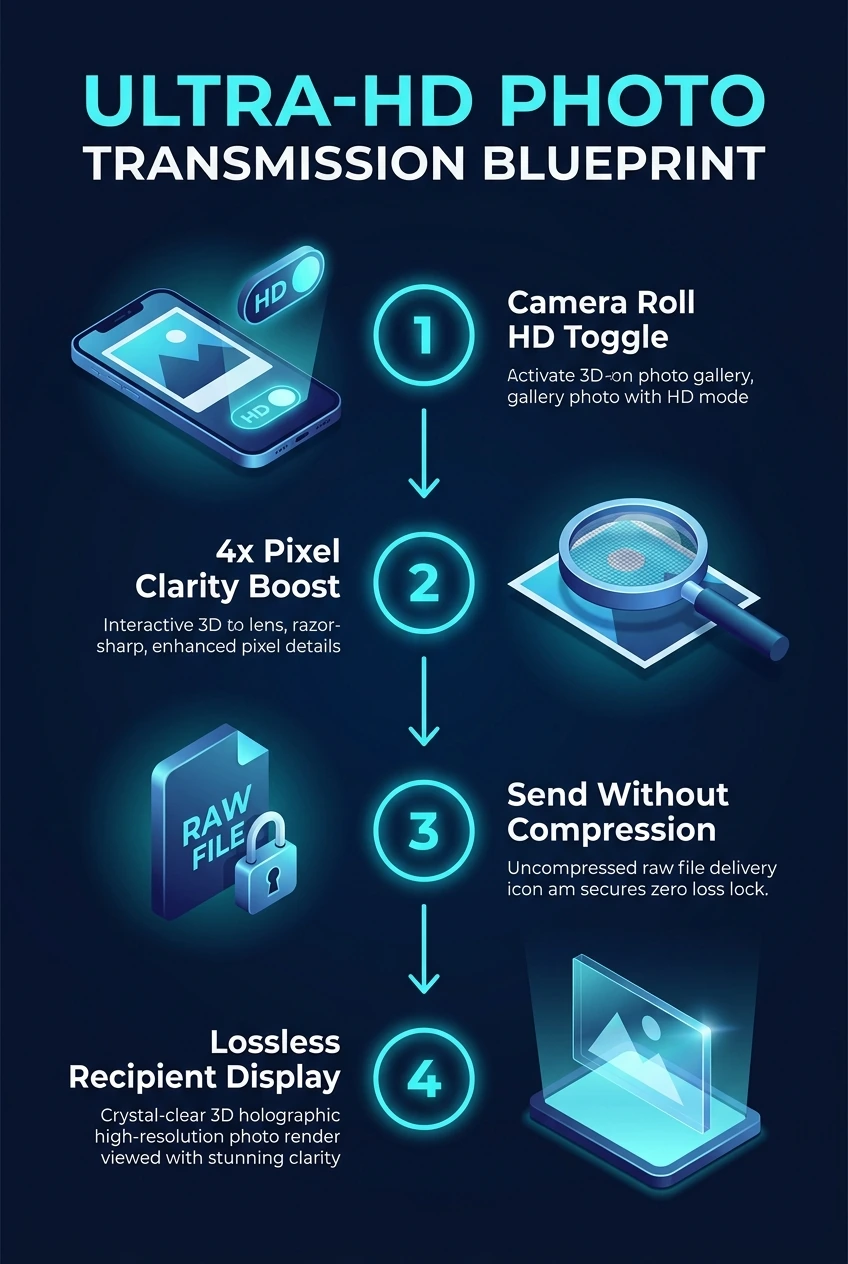 Infographic summarising how to send higher quality photos in Telegram
