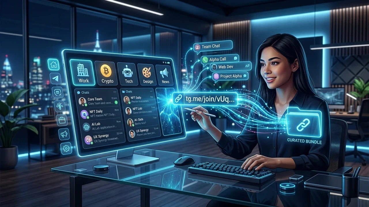Telegram Shared Chat Folders and One-Click Multi-Chat Invite Links Architecture