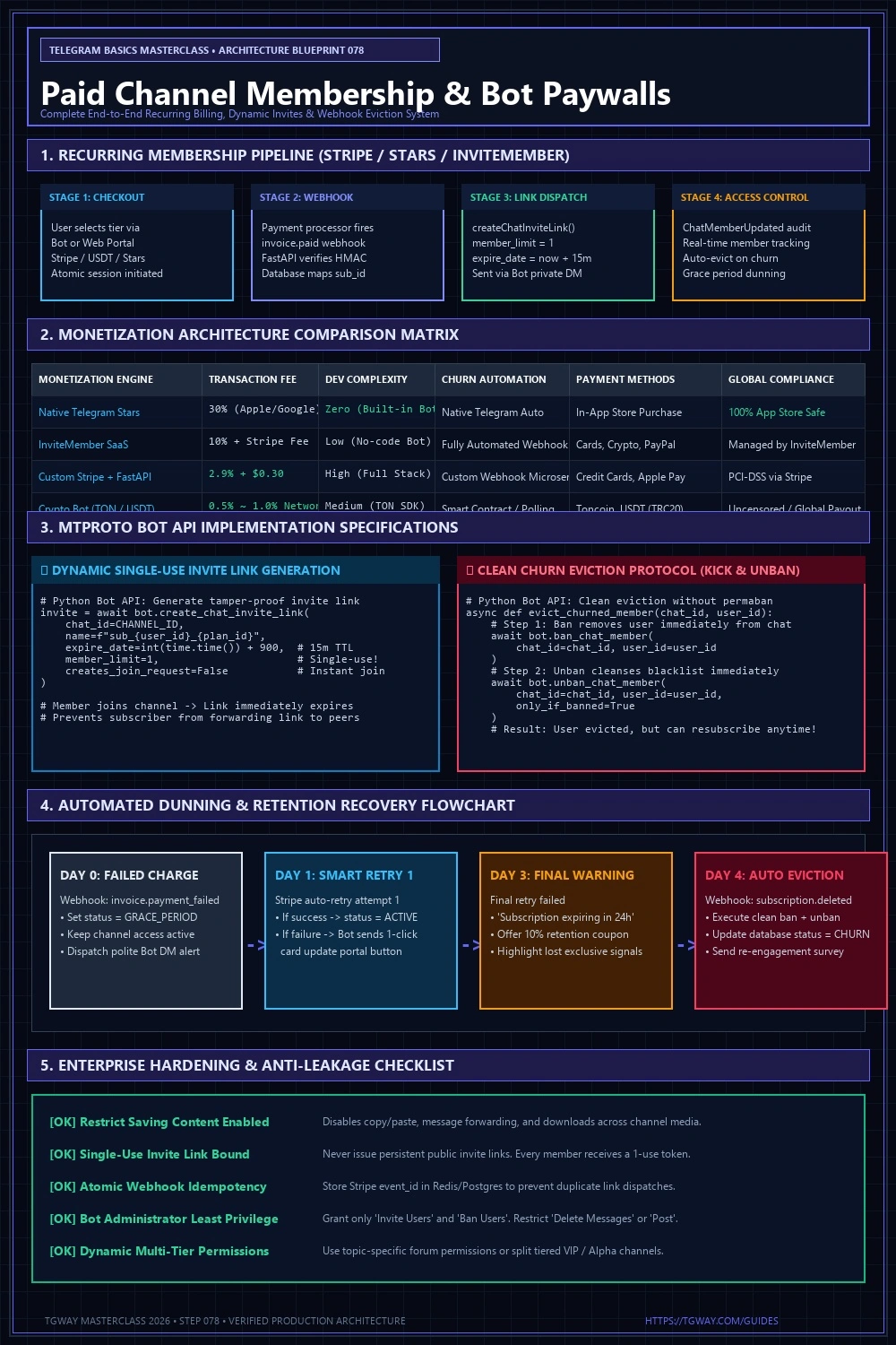 Master Infographic: Paid Channel Recurring Subscription Architecture