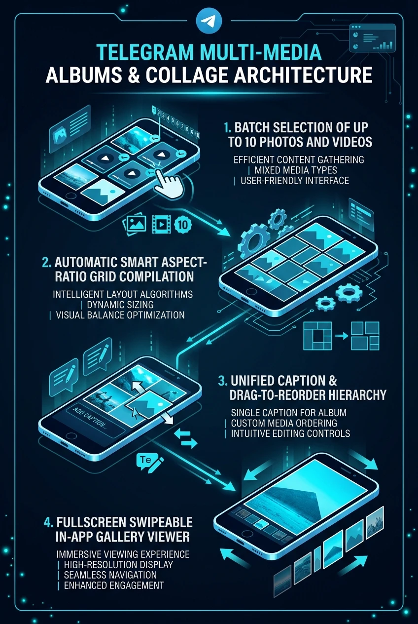 Telegram Media Albums Infographic Poster