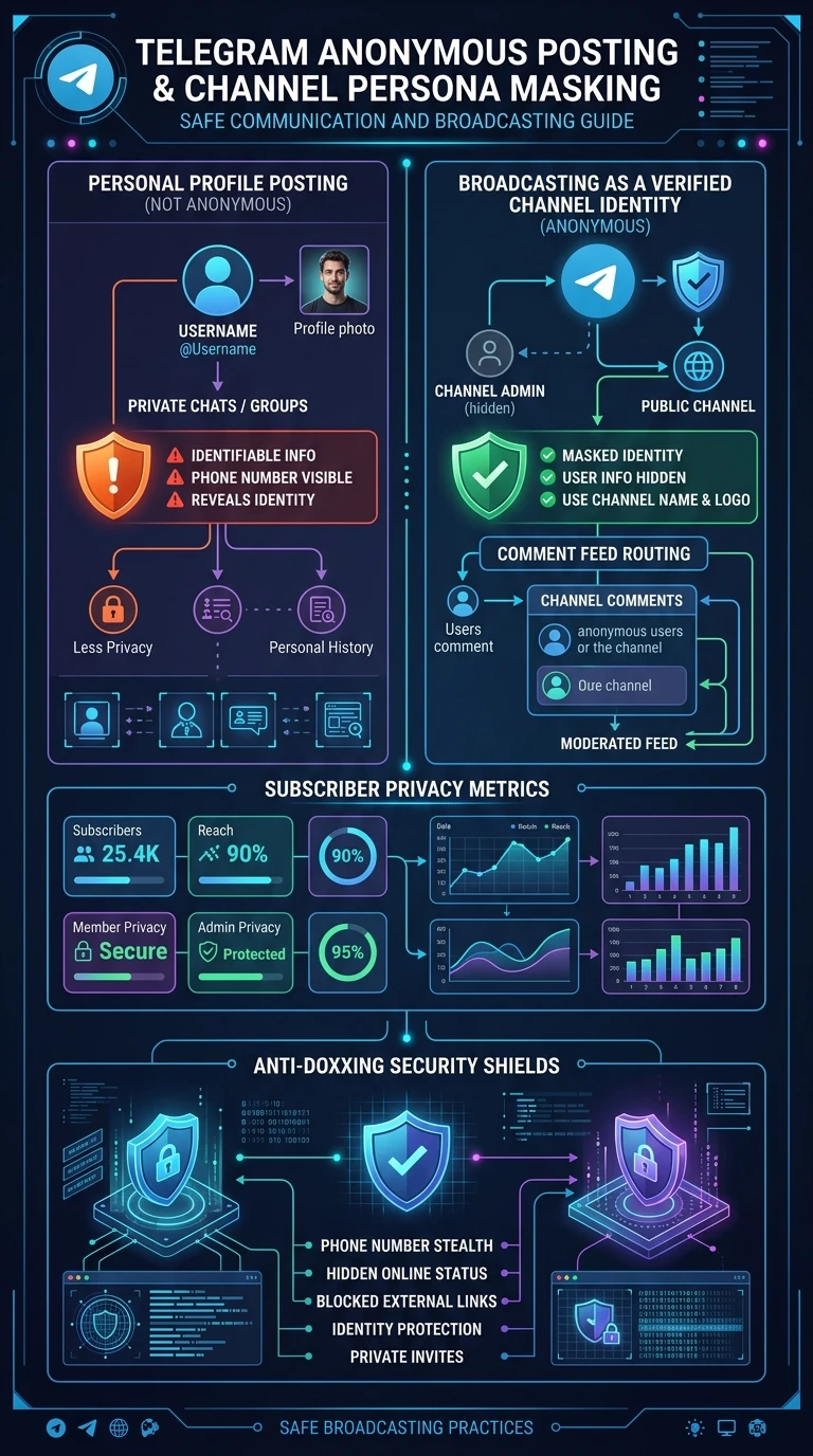 Telegram Anonymous Channel Posting Infographic