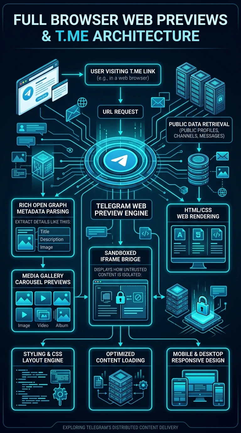 Telegram Browser Web Previews Infographic