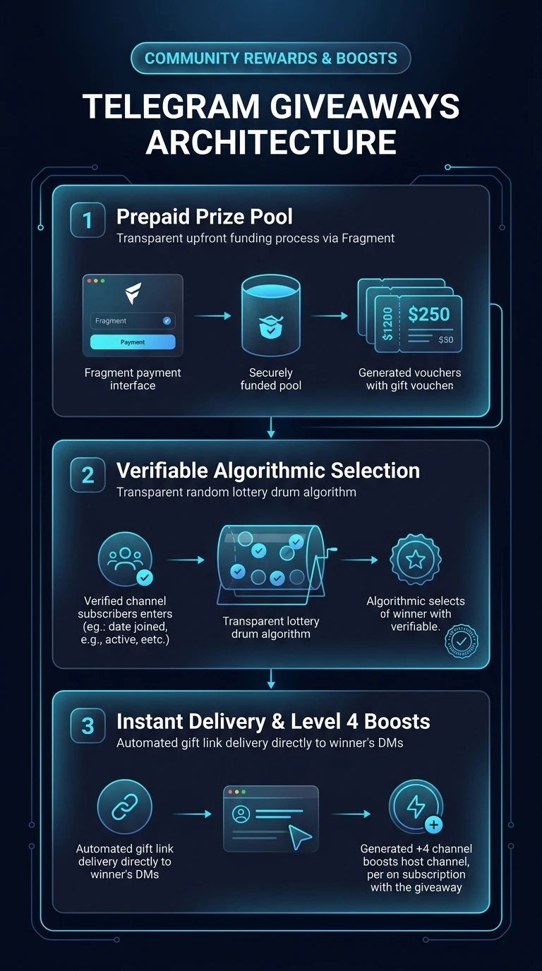 Telegram Channel Giveaways Infographic