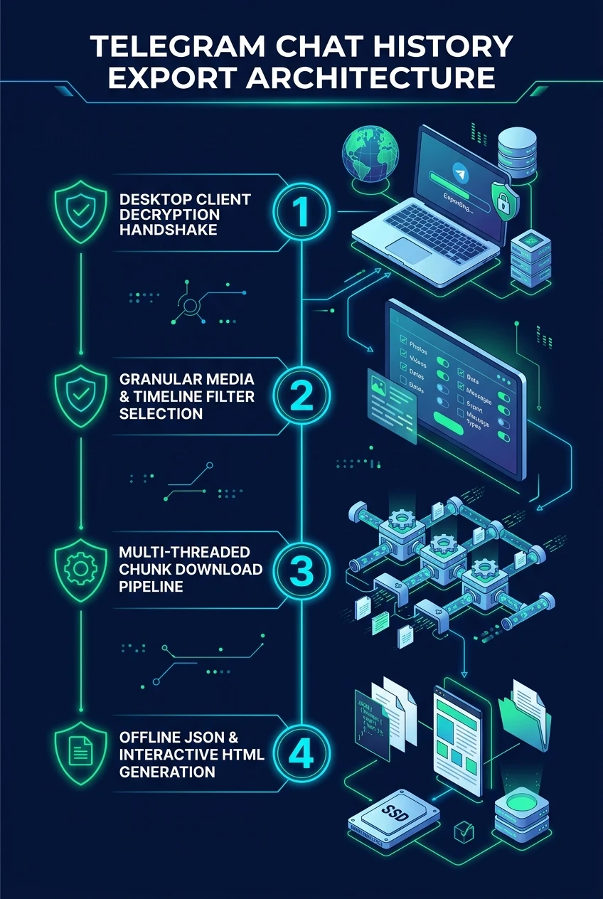 Telegram Chat Export Architecture Flowchart