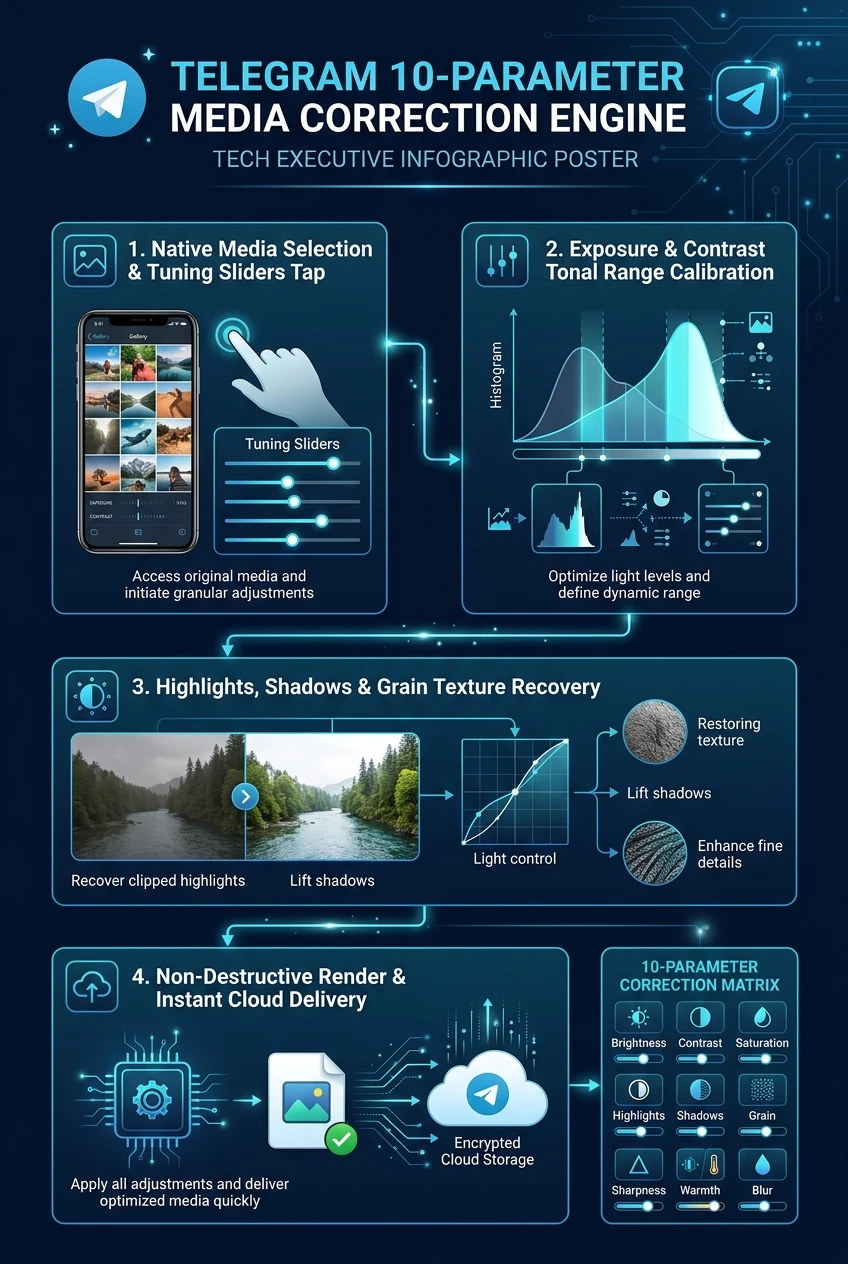 Telegram Media Editor Correction Infographic Poster