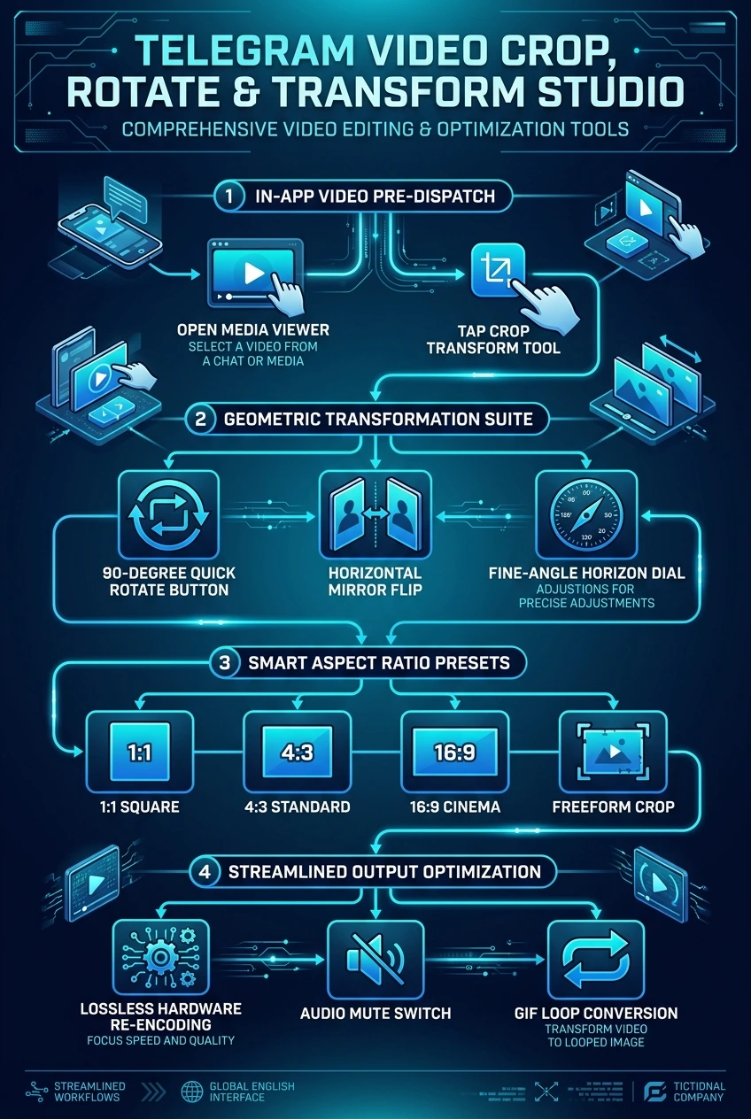 Telegram Video Crop Rotate Architecture Infographic Flowchart