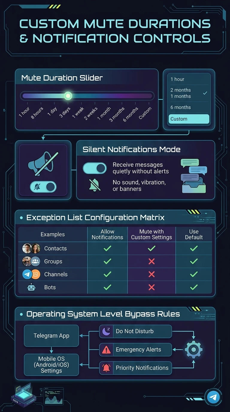 Telegram Custom Mute Durations Infographic