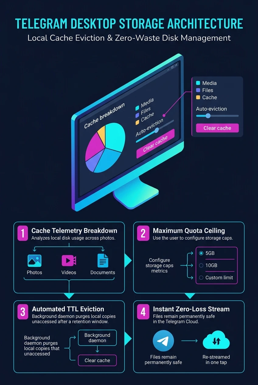 Telegram Desktop Storage Usage Architecture Infographic Flowchart