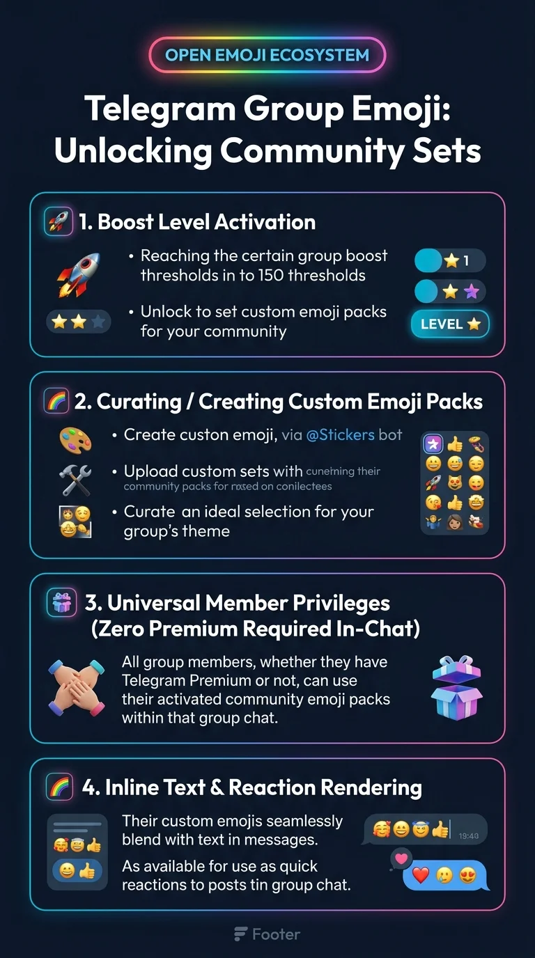 Telegram Group Emoji Unlocking Infographic