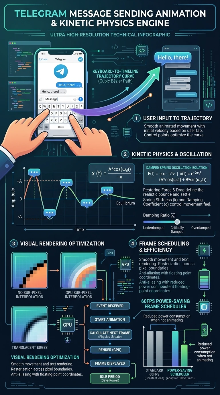 Telegram Message Sending Animations Architecture Infographic