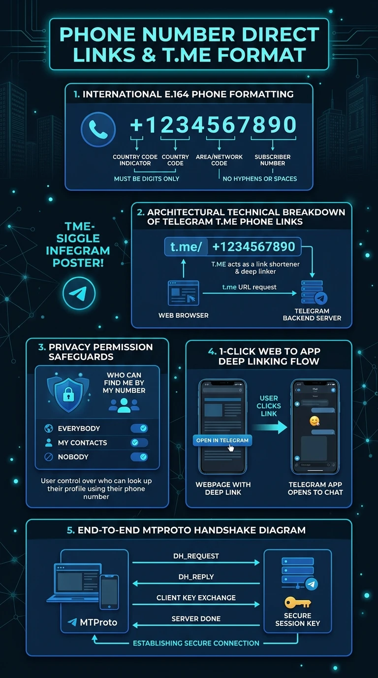 Telegram Phone Number Direct Links Infographic