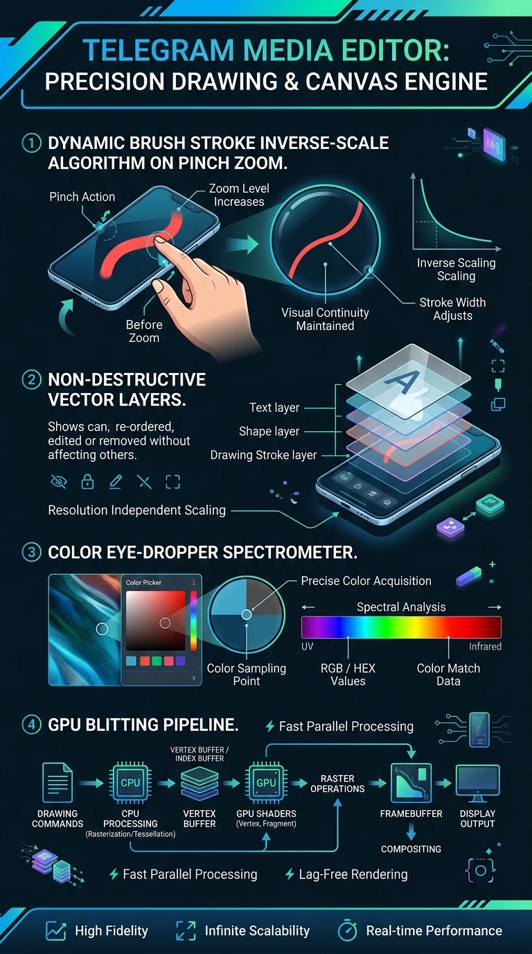 Telegram Precision Drawing Architecture Infographic