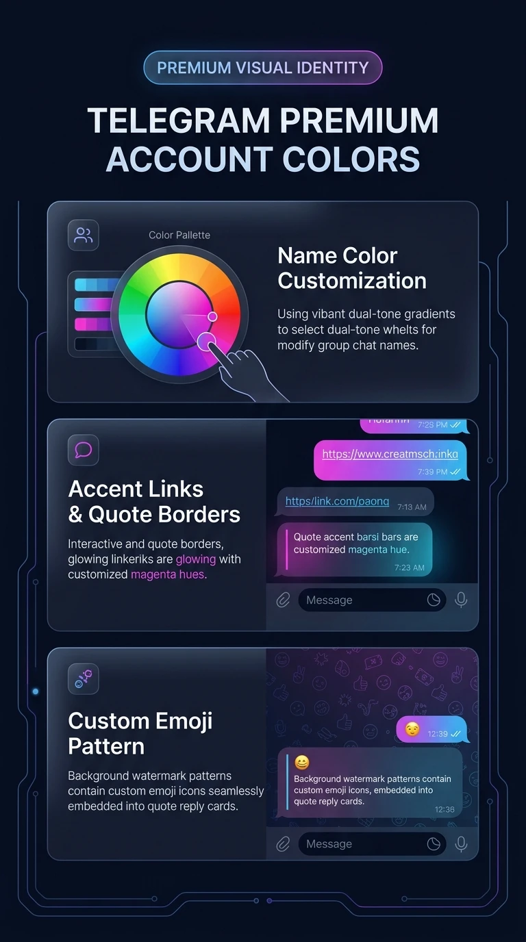 Telegram Premium Account Colors Infographic