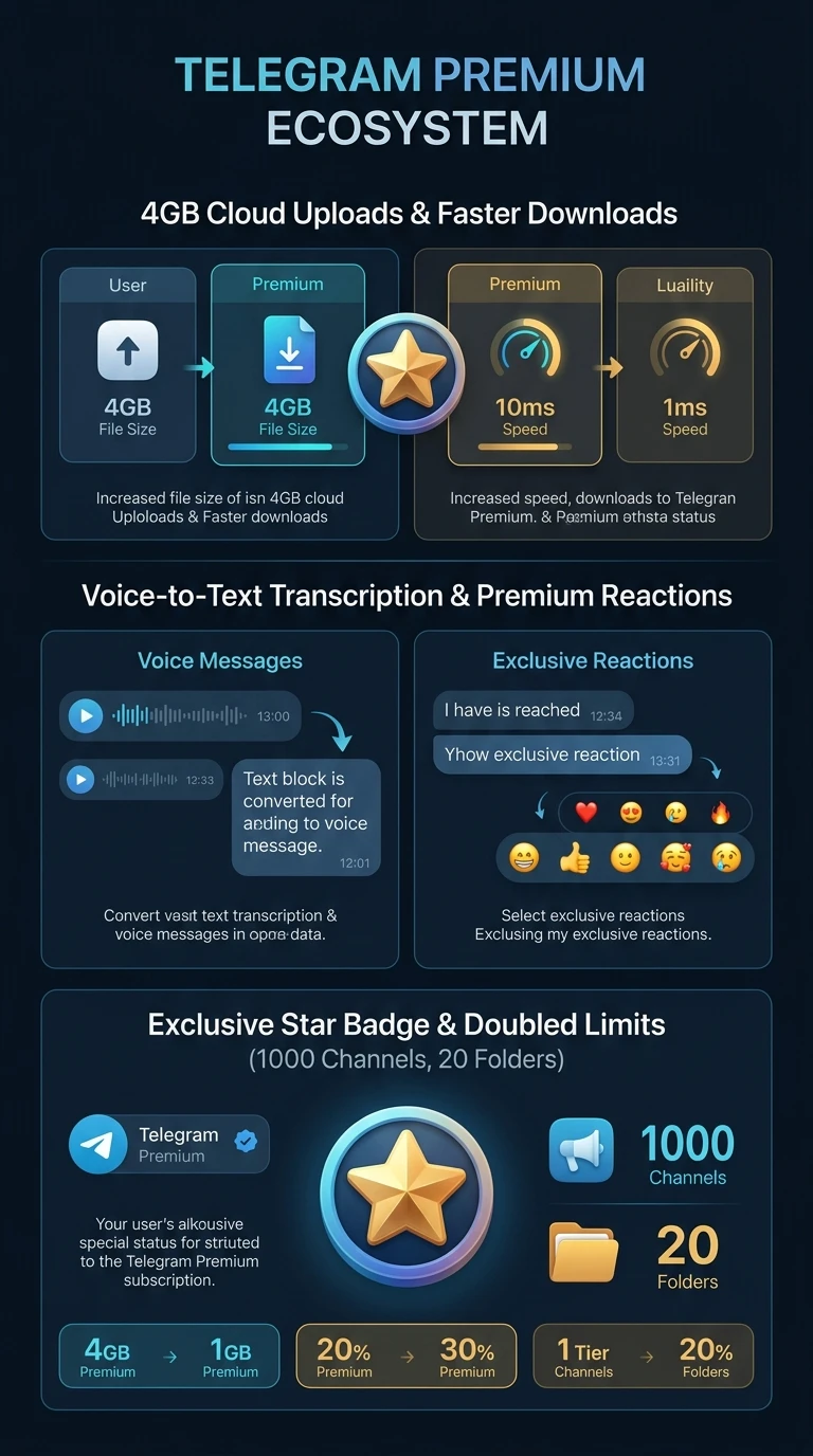 Telegram Premium Overview Infographic