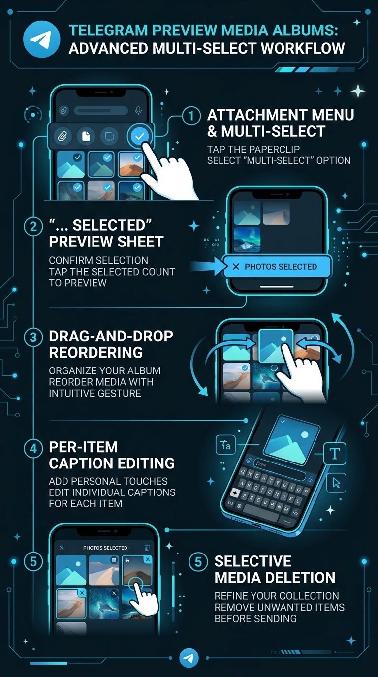 Telegram Preview Media Albums Infographic