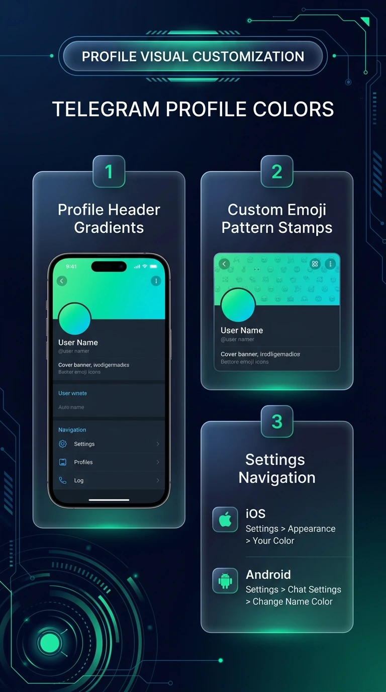 Telegram Profile Colors Infographic