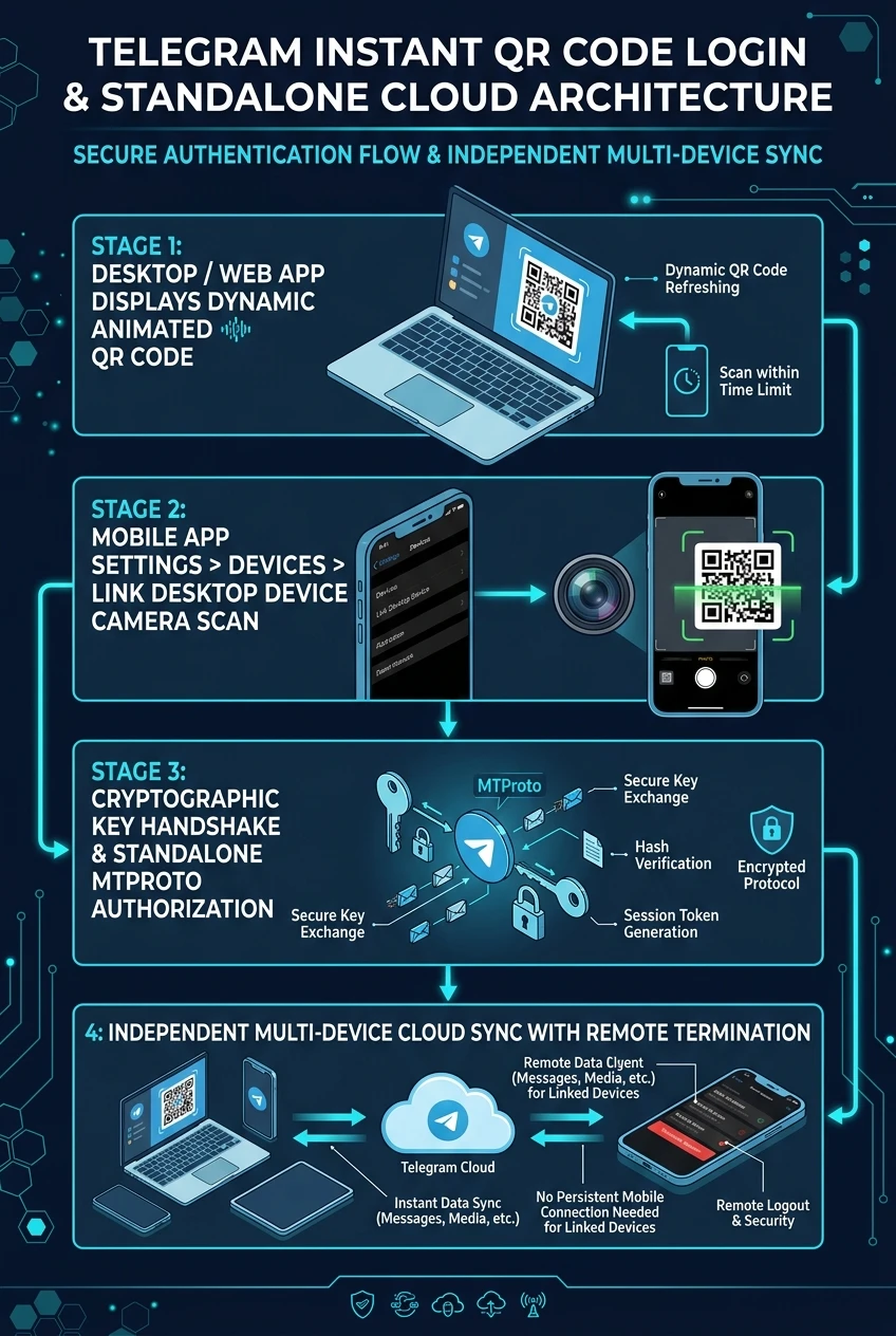 Telegram QR Code Login Infographic Poster