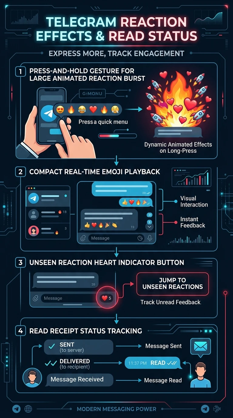 Telegram Reaction Effects Infographic