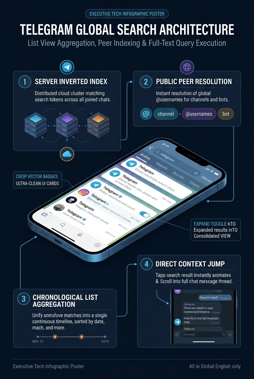 Telegram Search Architecture Infographic