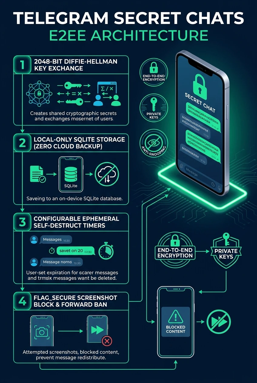 Telegram Secret Chats Infographic Flowchart