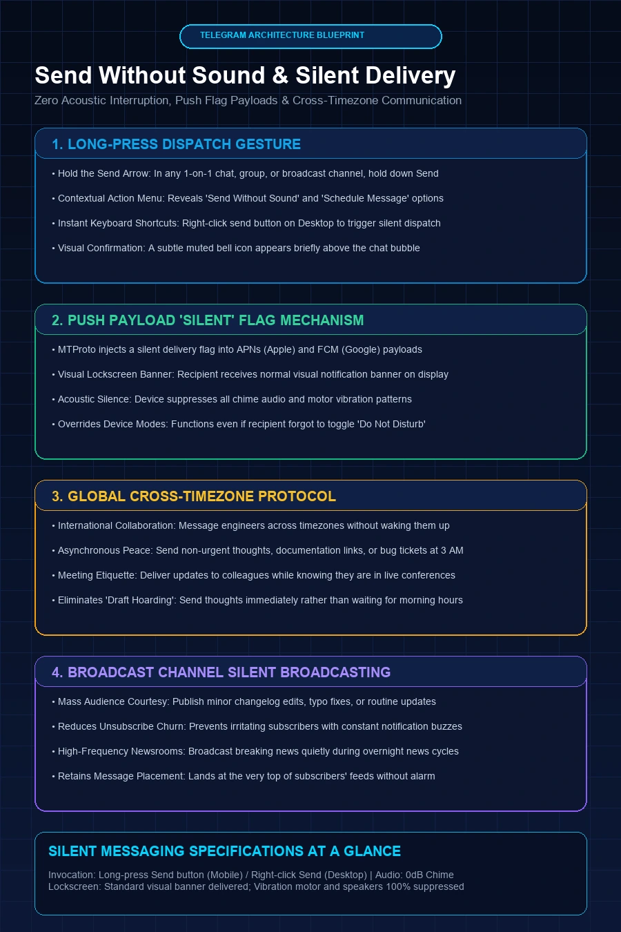 Send Without Sound Architecture Infographic Flowchart