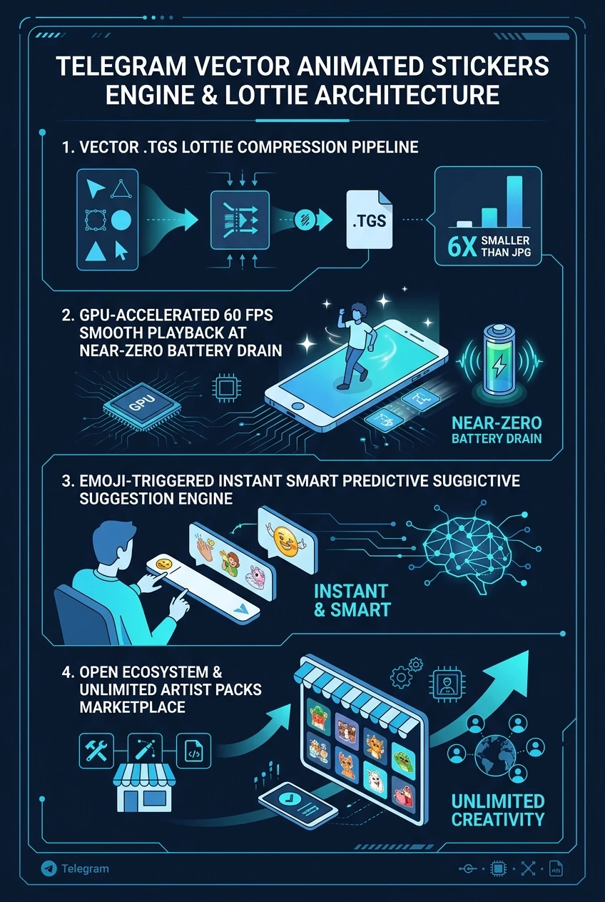 Telegram Animated Stickers Infographic Poster