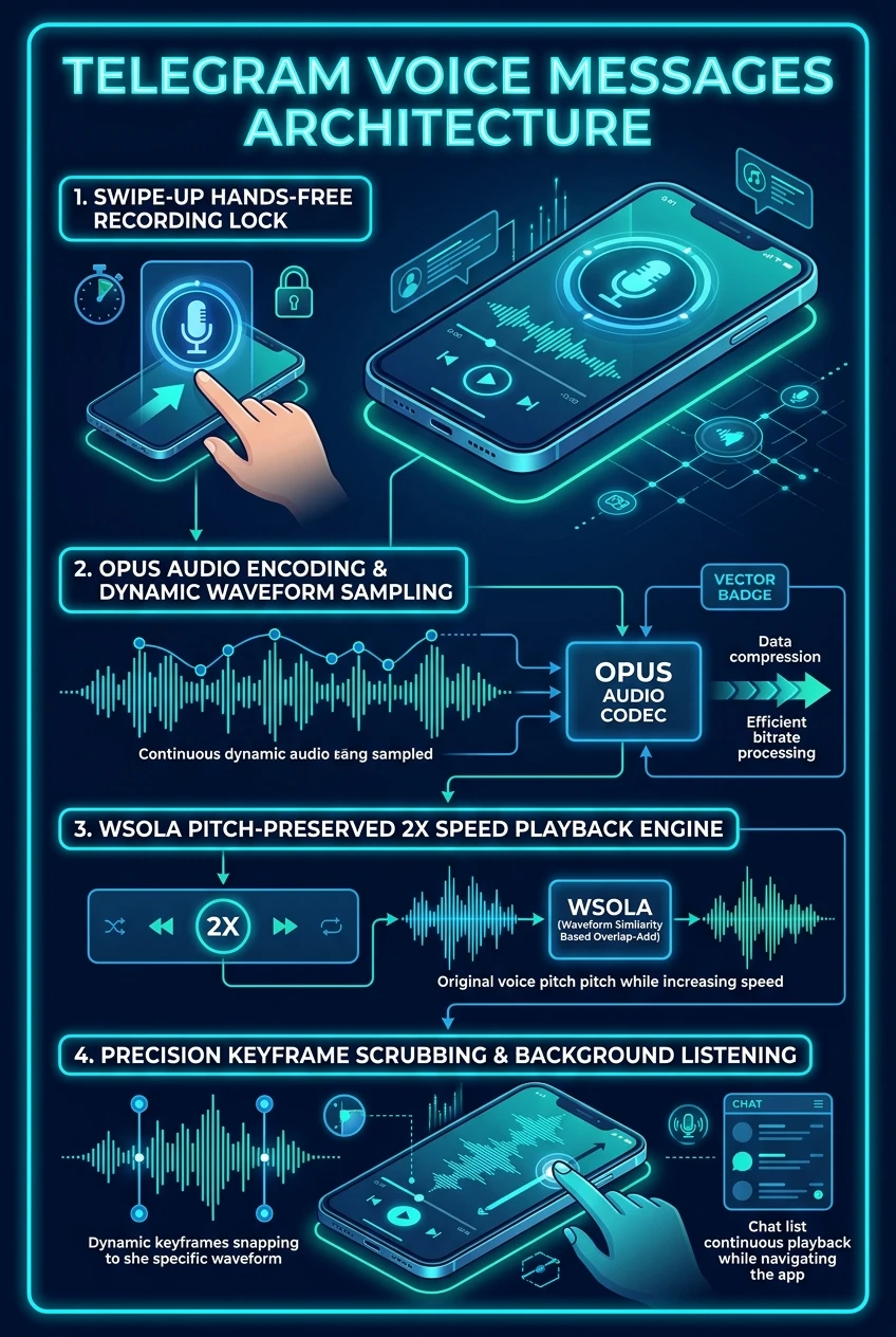 Telegram Voice Messages Infographic Flowchart