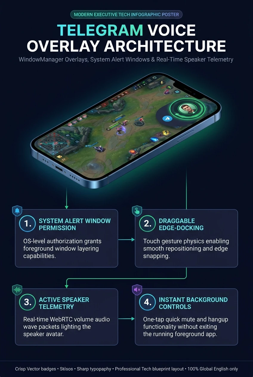 Telegram Voice Chat Overlay Architecture Infographic