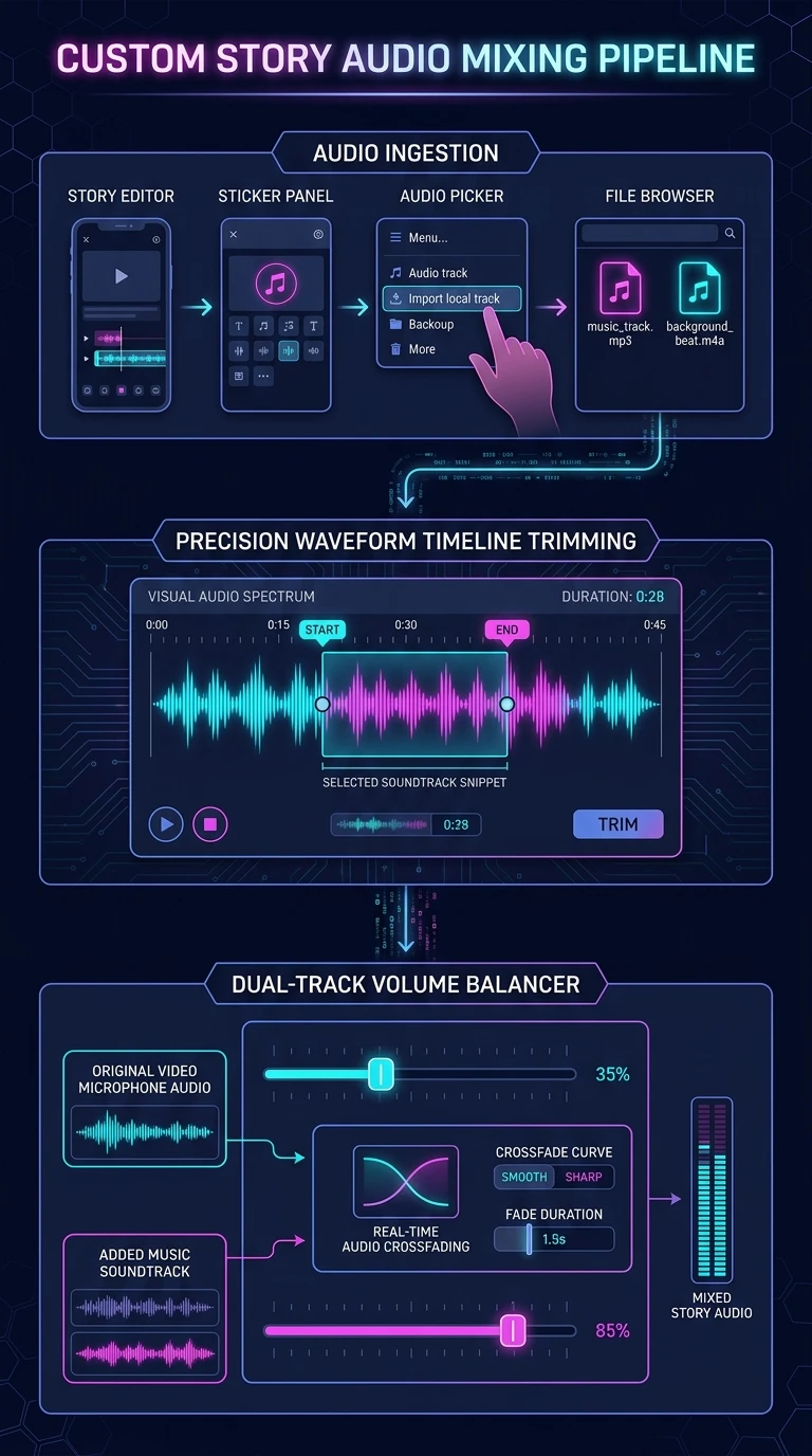 Telegram Story Audio Mixing Infographic