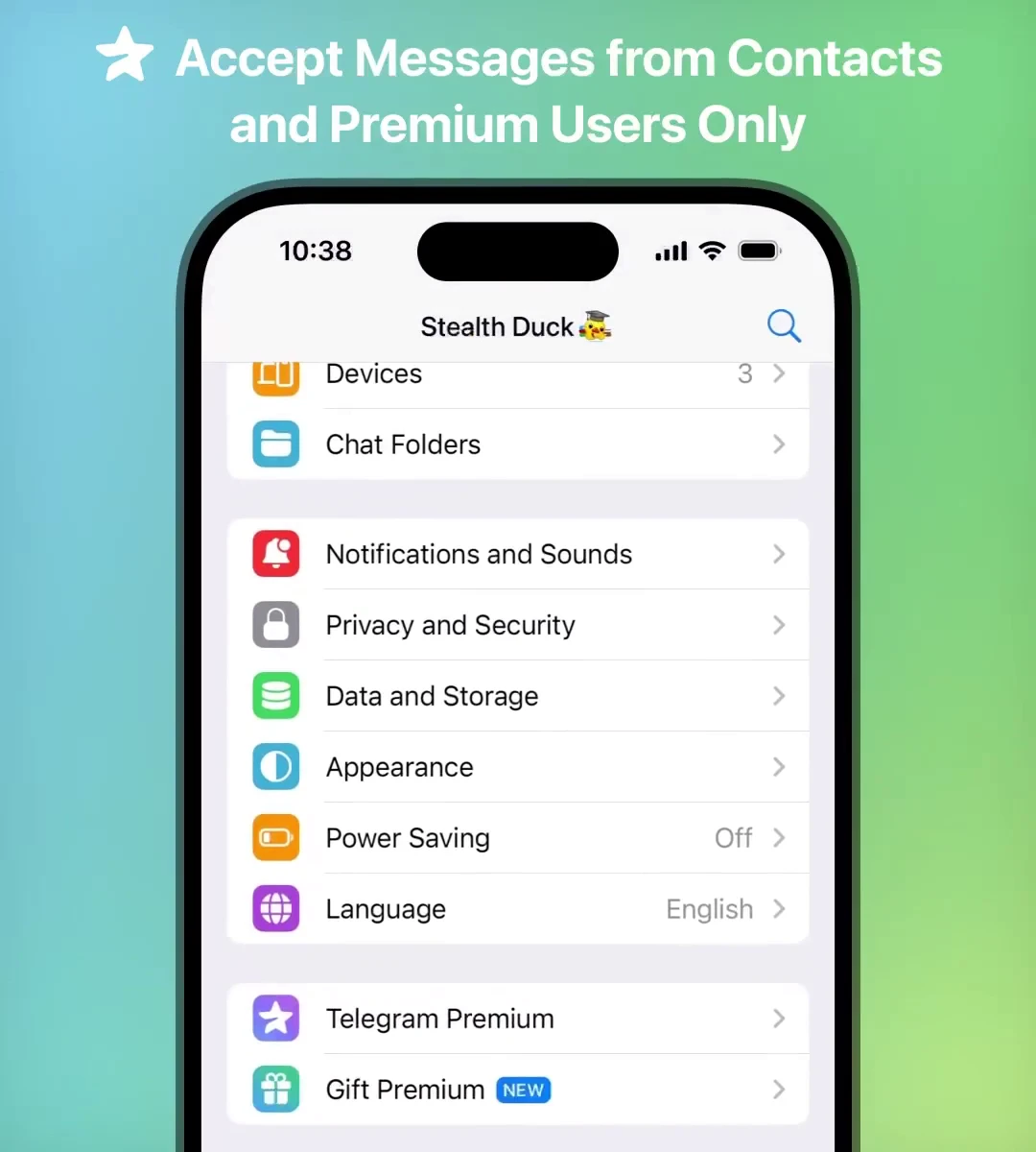 Telegram Premium: Private Message Permissions