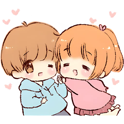 Cute Chibi Couple Telegram Sticker #10 - Cute Chibi Couple #10