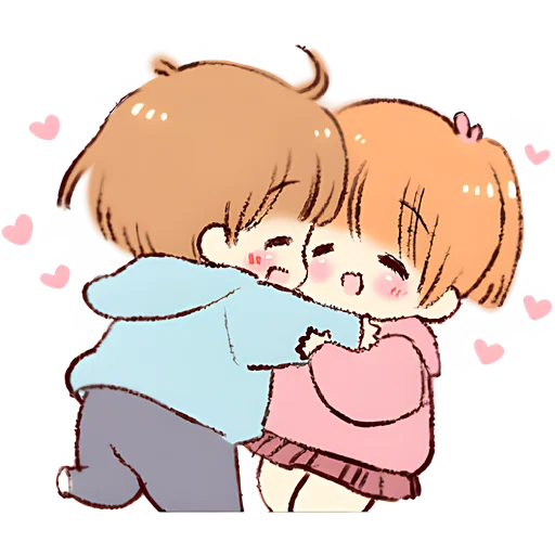 Cute Chibi Couple Telegram Sticker #16 - Cute Chibi Couple #16
