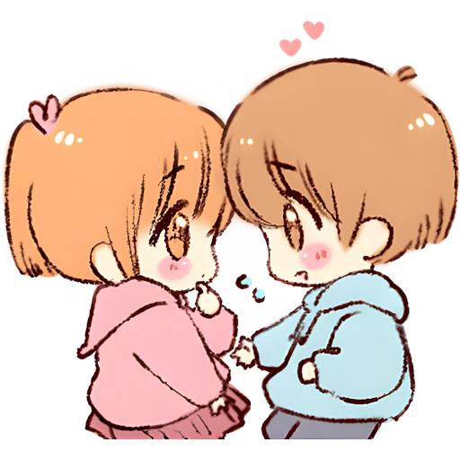 Cute Chibi Couple Telegram Sticker #20 - Cute Chibi Couple #20