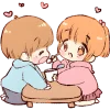 A Couple Of Kun And Chan Emoji Telegram Sticker #23 - A Couple Of Kun And Chan Emoji #23