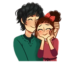All About Us Cute Couple English Stickers