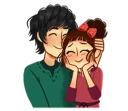 All About Us Cute Couple English Stickers