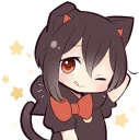 Black Kitten Girl Stickers
