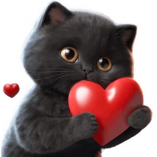 Black Cat with Heart