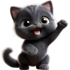 Black Cat Emoji Telegram Sticker #18 - Black Cat Emoji #18