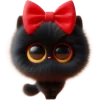 Black Girl Cat Emoji Telegram Sticker #4 - Black Girl Cat Emoji #4
