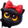 Black Girl Cat Emoji Telegram Sticker #14 - Black Girl Cat Emoji #14