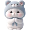 Blue Bear Cat Emoji